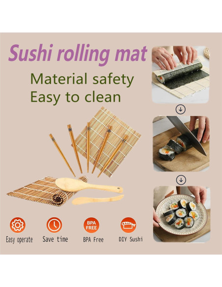 Kit de Hacer Sushi 26 Piezas CRENGYBL - Incluye Rodillos y Cuchillo Kit de Hacer Sushi 26 Piezas CRENGYBL - Incluye Rodillos y Cuchillo