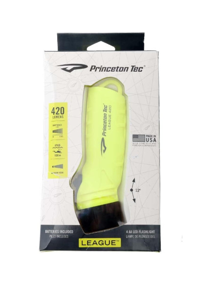 Linterna LED Princeton Tec League Amarillo Neón 420 Lúmenes Linterna LED Princeton Tec League Amarillo Neón 420 Lúmenes