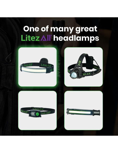 Linterna LED Táctica LitezAll Recargable con Banda Ajustable Linterna LED Táctica LitezAll Recargable con Banda Ajustable