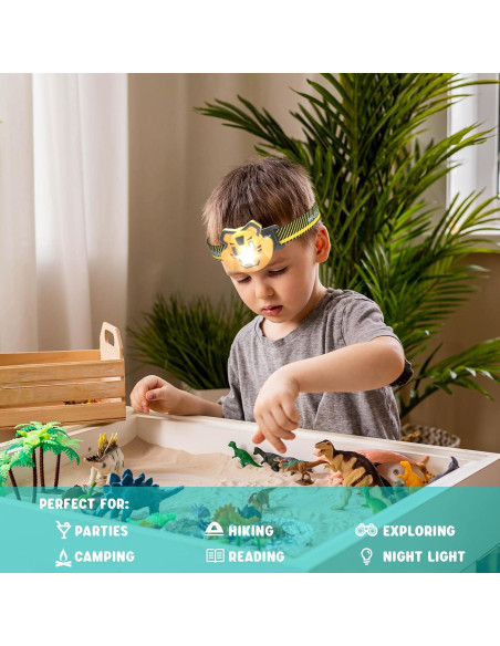 Linterna Frontal LED Recargable SEVENKA Tigre para Niños Linterna Frontal LED Recargable SEVENKA Tigre para Niños