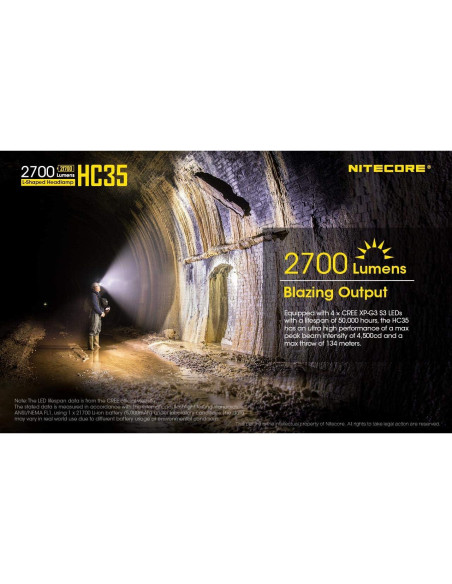 Linterna Frontal LED Nitecore HC35 - 2700 Lúmenes, 2 Baterías Linterna Frontal LED Nitecore HC35 - 2700 Lúmenes, 2 Baterías