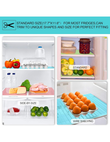 16 Alfombrillas para Refrigerador Shinywear Lavables 44.96x29.46cm 16 Alfombrillas para Refrigerador Shinywear Lavables 44.96x29.46cm