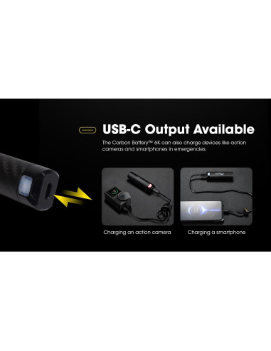 Kit Batería de Carbono 6K EdisonBright para Linternas NU40 NU43 NU50 HC65