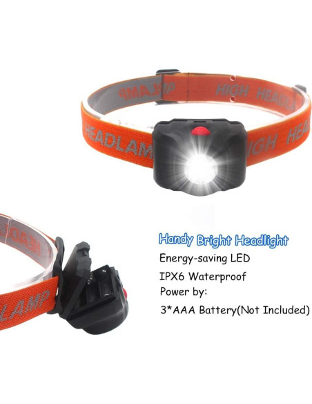 Paquete de 4 Linternas Frontales LED Ploarnovo 5W Impermeables Paquete de 4 Linternas Frontales LED Ploarnovo 5W Impermeables