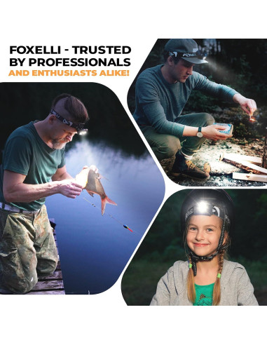 Paquete de 2 Linternas Frontales Recargables Foxelli LED