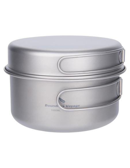 Juego de Olla y Sartén de Titanio Boundless Voyage 1000ml 500ml Juego de Olla y Sartén de Titanio Boundless Voyage 1000ml 500ml