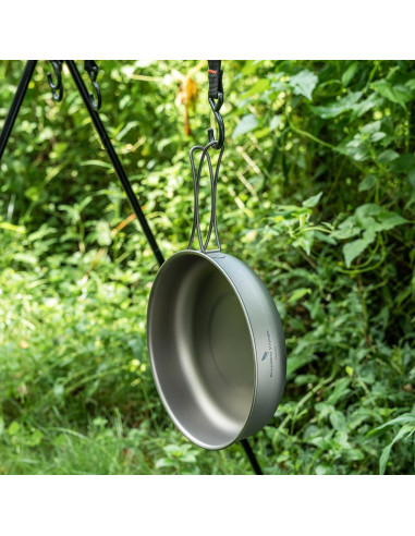 Sartén de Camping iBasingo 18cm Titanio Ultraligera Plegable