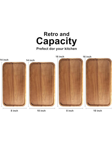 Bandeja de Servicio Rectangular Ayiaren 35,5x25,4cm Madera