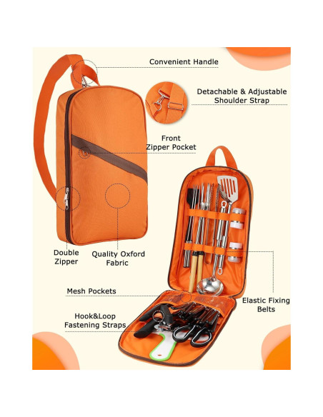 Juego de Cocina Camping Hozzen 33 Piezas Acero Inoxidable Juego de Cocina Camping Hozzen 33 Piezas Acero Inoxidable