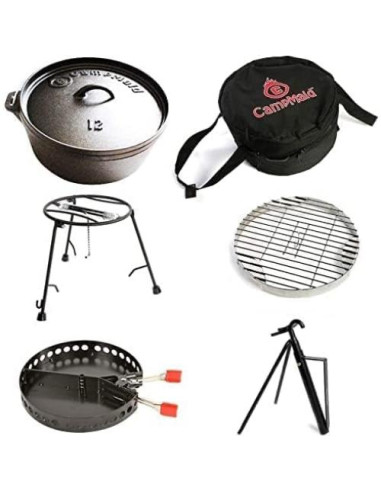 Juego de Cocina al Aire Libre CampMaid 6 Piezas 12" Hierro Fundido
