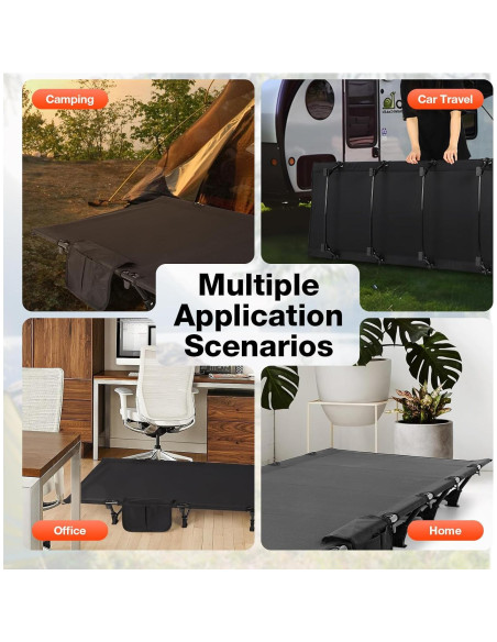 Cama de Camping Plegable FAHKNS Ultraligera 2.2 kg Negra Cama de Camping Plegable FAHKNS Ultraligera 2.2 kg Negra