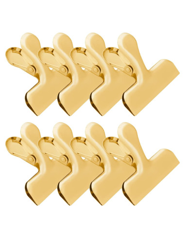Clips de Acero Inoxidable Dorado Funfery 8 Paquete 7,62 cm
