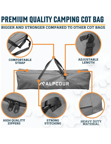 Bolsa de Cama Camping Alpcour Gris 106.68 cm Resistente y Ligera Bolsa de Cama Camping Alpcour Gris 106.68 cm Resistente y Ligera