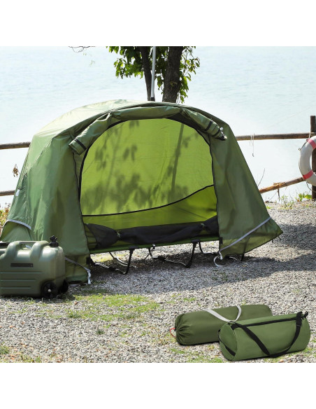 Cama de Camping REDCAMP con Tienda Elevada 1 Persona 190x70 cm Cama de Camping REDCAMP con Tienda Elevada 1 Persona 190x70 cm