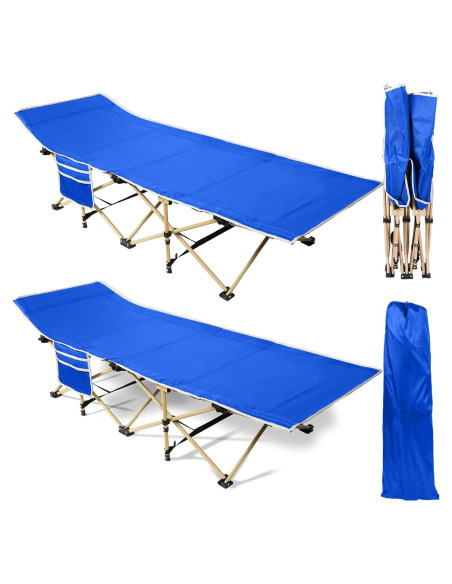 Cama de Camping Plegable Wenqik Azul Real 204 kg Carga Máxima Cama de Camping Plegable Wenqik Azul Real 204 kg Carga Máxima