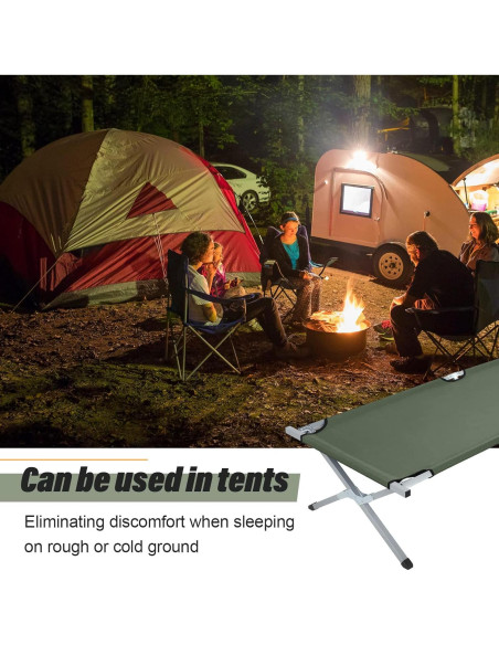 Cama Plegable para Camping Geetery 2 Pcs Verde Militar 240 kg Cama Plegable para Camping Geetery 2 Pcs Verde Militar 240 kg