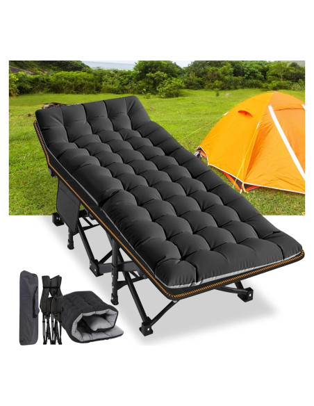 Cama Plegable XXL NAIZEA para Adultos, Alta Resistencia, Negro Cama Plegable XXL NAIZEA para Adultos, Alta Resistencia, Negro