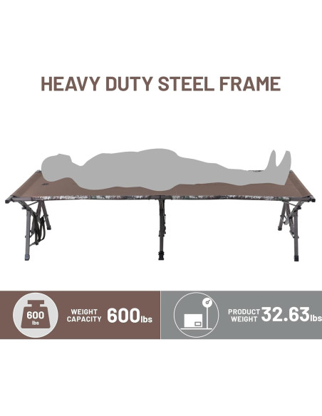 Cama Plegable para Camping Timber Ridge XL Beige 272kg Cama Plegable para Camping Timber Ridge XL Beige 272kg