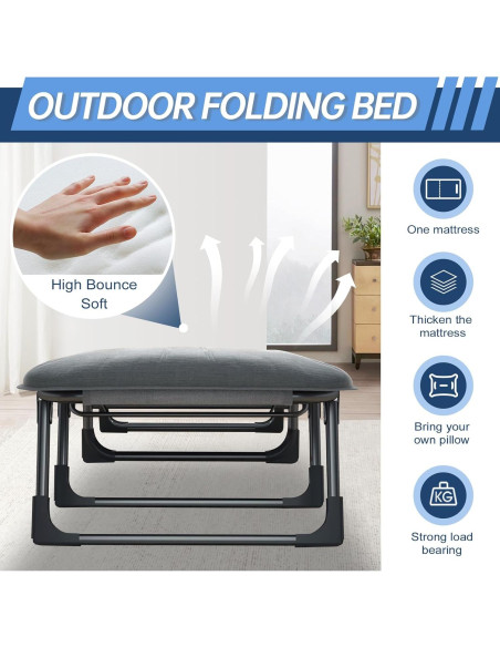 Cama Plegable SnozeFlex XL 203 cm Ajustable 6 Ángulos Gris Cama Plegable SnozeFlex XL 203 cm Ajustable 6 Ángulos Gris