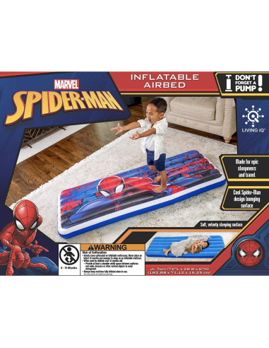 Cama de Aire Inflable Twin Living iQ Jr Spider-Man 56.7 kg
