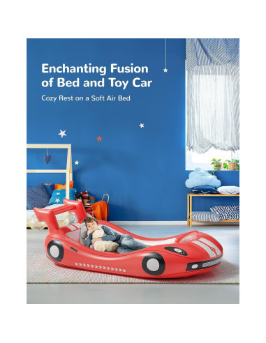 Cama Inflable para Niños QPAU JY001A, 202x115x57 cm, Rojo