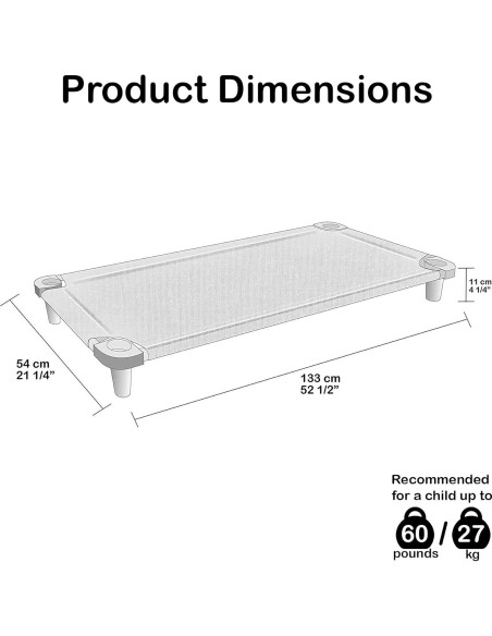 Cama de Siesta Acrimet para Niños Apilable 132 cm Azul Cama de Siesta Acrimet para Niños Apilable 132 cm Azul