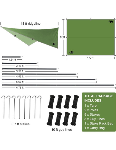 Toldo de Camping KANCOKIT Grande 3.05x4.57m Impermeable Toldo de Camping KANCOKIT Grande 3.05x4.57m Impermeable