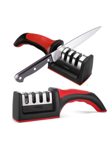 Afilador de cuchillos TechnoLegend 4 en 1 acero inoxidable