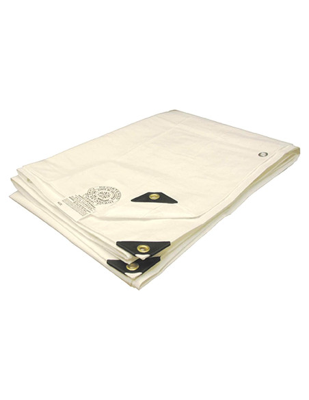 Lona Retardante de Fuego LonasAhora 8x10 ft Impermeable Blanca Lona Retardante de Fuego LonasAhora 8x10 ft Impermeable Blanca