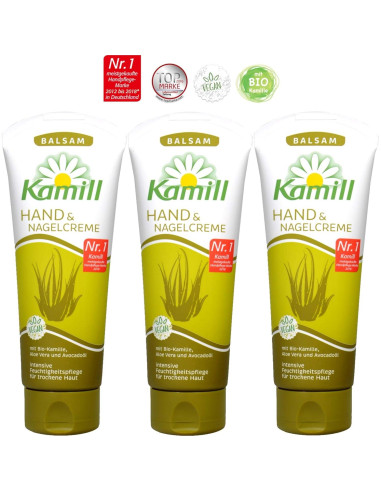 Crema de Manos y Uñas BALSAM 3x100ml con Aloe Vera y Manzanilla