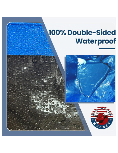 Lona Impermeable MVPNET 6x6 Azul y Negro Resistente UV Lona Impermeable MVPNET 6x6 Azul y Negro Resistente UV