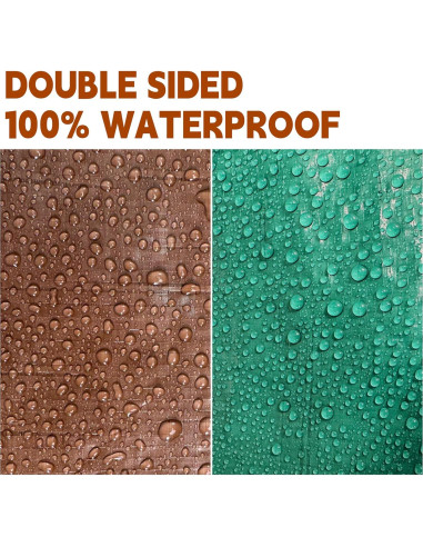 Lona Impermeable MVPNET 3.05x4.27m 7mil Verde/Marrón con Ojetes