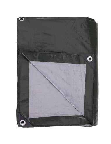 Lona de Protección Kotap 12x14 Pies Impermeable Verde-Plata