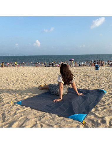 Manta de Playa HZJOYUE 180x140 cm Impermeable y Ligera
