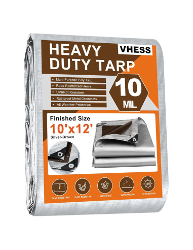 Lona impermeable VHESS 3.05x3.66m 10 mil resistente UV