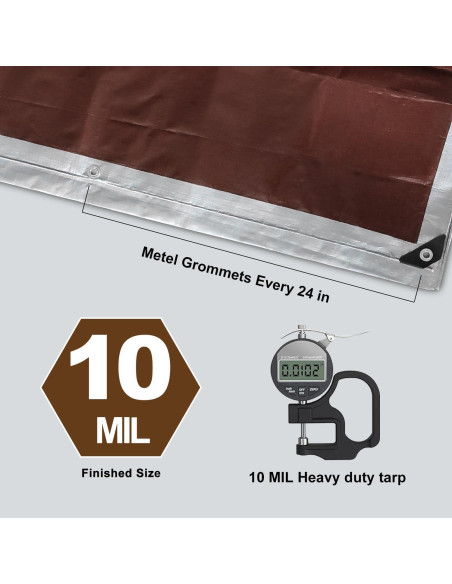 Lona impermeable VHESS 3.05x3.66m 10 mil resistente UV Lona impermeable VHESS 3.05x3.66m 10 mil resistente UV