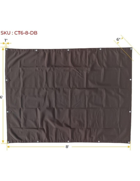 Lona de Camping Mytee 1.83m x 2.44m Marrón Oscuro 12oz Lona de Camping Mytee 1.83m x 2.44m Marrón Oscuro 12oz
