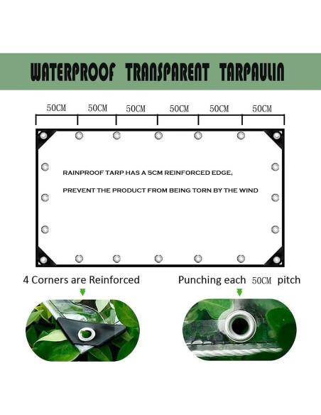 Lona de Vinilo Transparente 3x4m kgitpve 14 Mil Impermeable Lona de Vinilo Transparente 3x4m kgitpve 14 Mil Impermeable