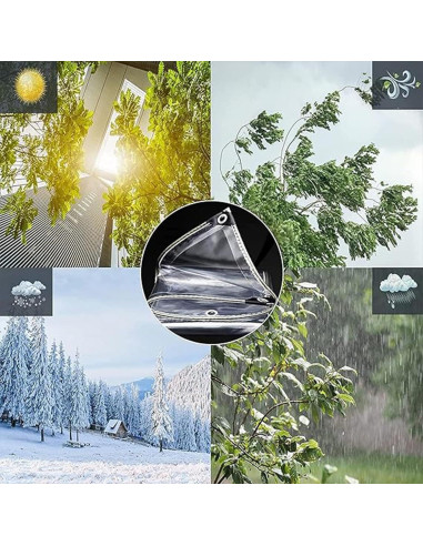 Lona de Vinilo Transparente 3x4m kgitpve 14 Mil Impermeable