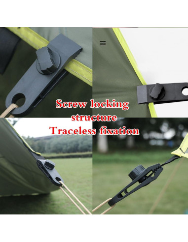 30 Clips de Tarp Alta Resistencia Senylanhxy con Cuerdas y Mosquetones