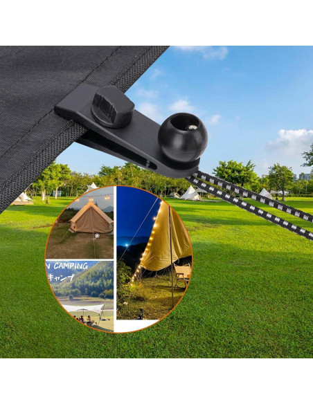 30 Clips de Tarp Alta Resistencia Senylanhxy con Cuerdas y Mosquetones 30 Clips de Tarp Alta Resistencia Senylanhxy con Cuerdas y Mosquetones