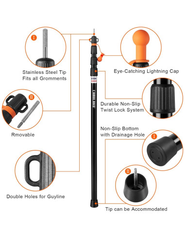 Postes de Lona Telescópicos CAMULAND 87.6-279.4 cm para Camping