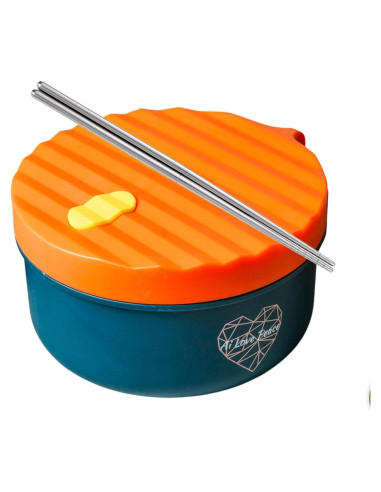 Tazón de Ramen AI AMOR PAZ 40 oz Apto Microondas Naranja