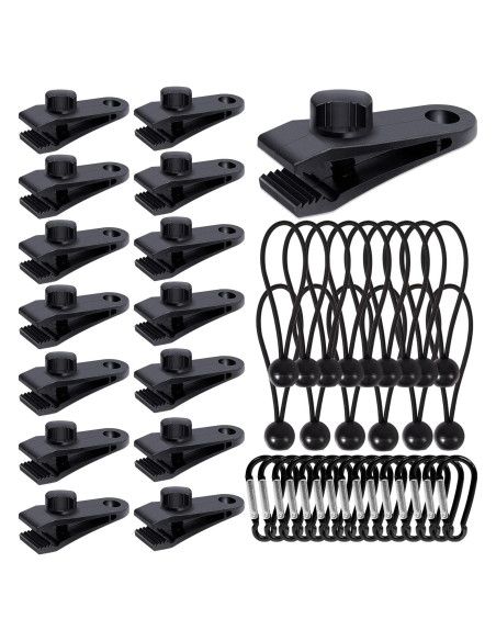 45 Piezas Sujetadores de Lona Dualshine con Cuerdas y Clips 45 Piezas Sujetadores de Lona Dualshine con Cuerdas y Clips