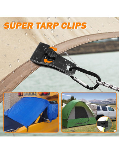 Clips de Lona Grandes CLIO 48 Pcs Alta Resistencia Impermeables