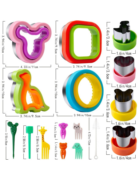 Cortador de Sándwich Nifogo 22 Pcs Dinosaurio Mickey Cortador de Sándwich Nifogo 22 Pcs Dinosaurio Mickey