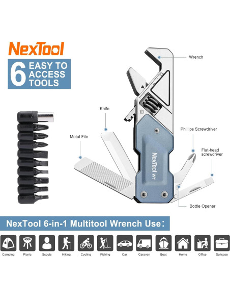 NexTool Multiherramienta 6 en 1 con Cuchillo y Destornilladores NexTool Multiherramienta 6 en 1 con Cuchillo y Destornilladores