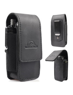 Funda Multiherramienta Topstache de Cuero Negro con Clip EDC