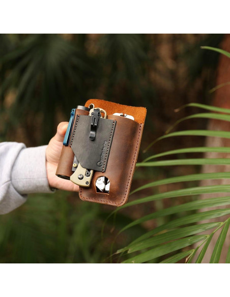 Funda de Multiherramienta de Cuero Gentlestache EDC Marrón Funda de Multiherramienta de Cuero Gentlestache EDC Marrón