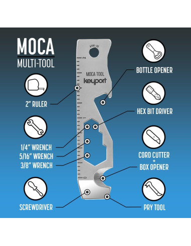 Keyport MOCA 10-en-1 Multiherramienta de Llavero Acero Inoxidable